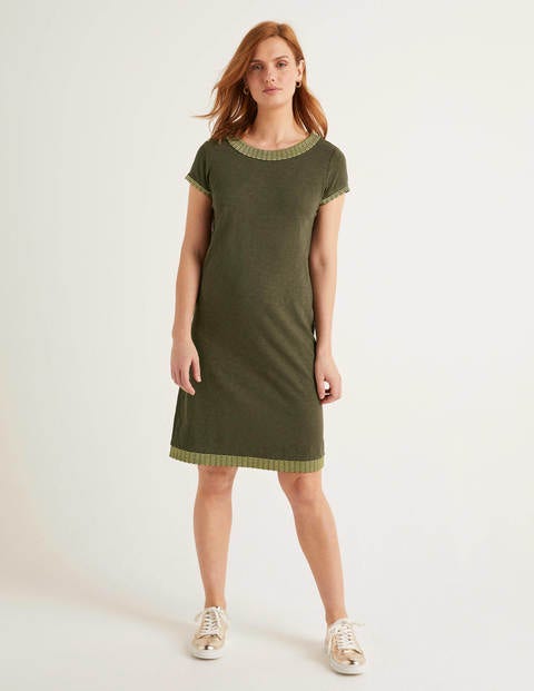 khaki jersey dress