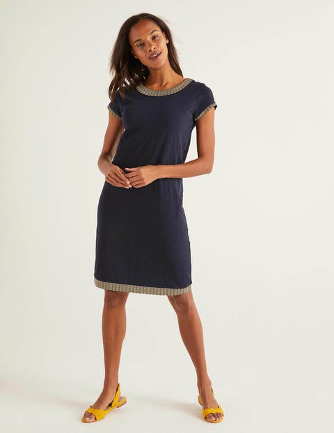Sena Embroidered Jersey Dress - Navy Sena Embroidered Jersey Dress - Navy