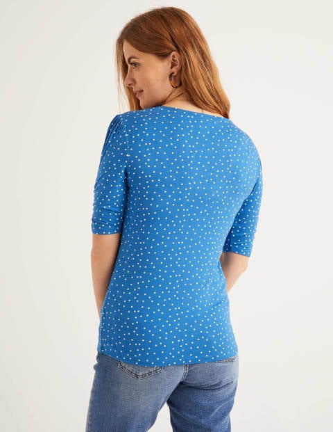 Jane Jersey Top - Bold Blue, Polka Dot Jane Jersey Top - Bold Blue, Polka Dot