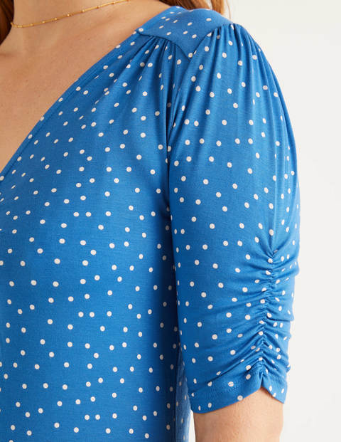 Jane Jersey Top - Bold Blue, Polka Dot Jane Jersey Top - Bold Blue, Polka Dot