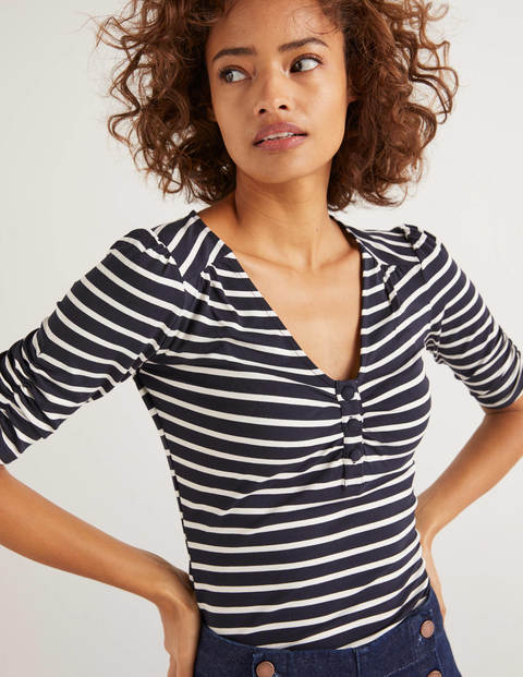 Jane Jersey Top - Navy/Ivory Stripe Jane Jersey Top - Navy/Ivory Stripe