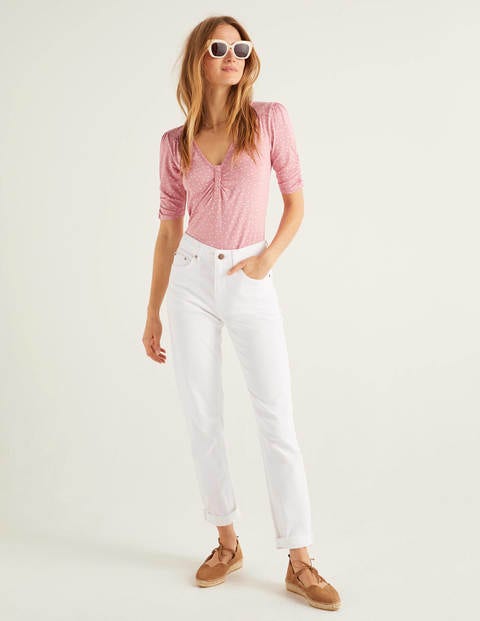 Jane Jersey Top - Formica Pink, Polka Dot Jane Jersey Top - Formica Pink, Polka Dot