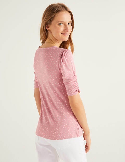 Jane Jersey Top - Formica Pink, Polka Dot Jane Jersey Top - Formica Pink, Polka Dot