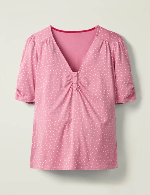 Jane Jersey Top - Formica Pink, Polka Dot Jane Jersey Top - Formica Pink, Polka Dot