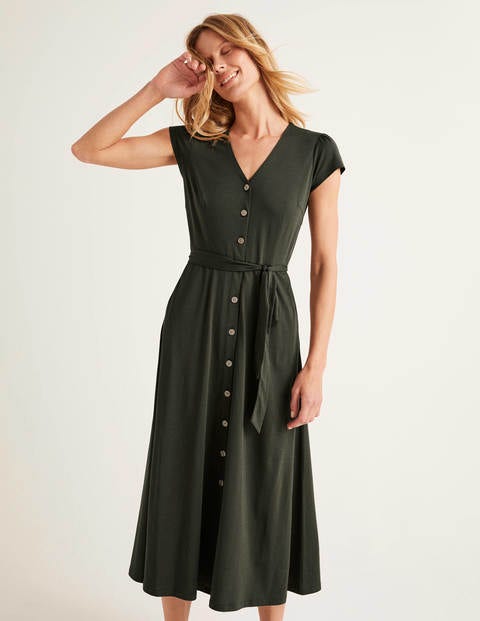 Frances Jersey Midi Dress - Khaki Frances Jersey Midi Dress - Khaki