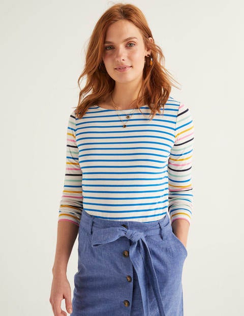 Long Sleeve Breton - Ivory/Bold Blue Multi Long Sleeve Breton - Ivory/Bold Blue Multi