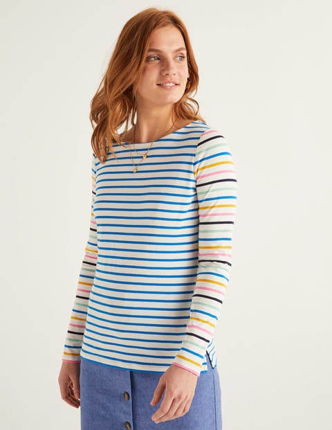 Long Sleeve Breton - Ivory/Bold Blue Multi