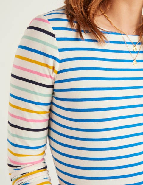 Long Sleeve Breton - Ivory/Bold Blue Multi Long Sleeve Breton - Ivory/Bold Blue Multi