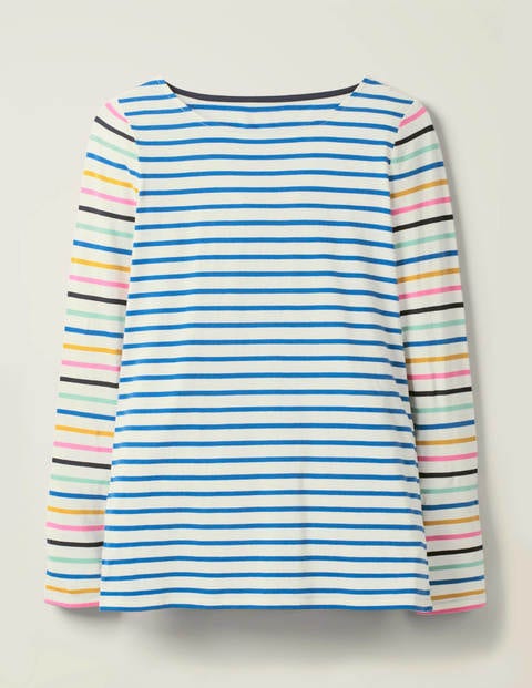 Long Sleeve Breton - Ivory/Bold Blue Multi Long Sleeve Breton - Ivory/Bold Blue Multi