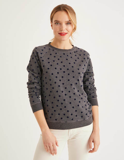 The Sweatshirt - Charcoal Marl/Navy, Flock Spot The Sweatshirt - Charcoal Marl/Navy, Flock Spot