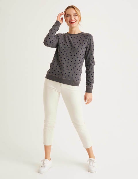 The Sweatshirt - Charcoal Marl/Navy, Flock Spot The Sweatshirt - Charcoal Marl/Navy, Flock Spot