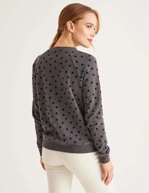 The Sweatshirt - Charcoal Marl/Navy, Flock Spot The Sweatshirt - Charcoal Marl/Navy, Flock Spot