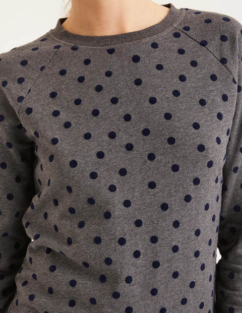 The Sweatshirt - Charcoal Marl/Navy, Flock Spot The Sweatshirt - Charcoal Marl/Navy, Flock Spot