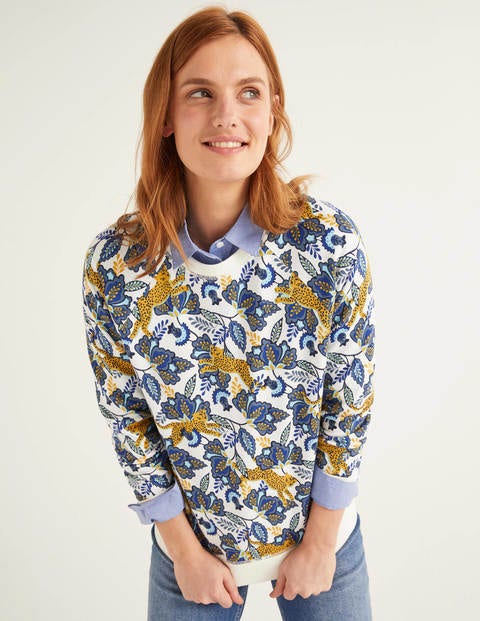The Sweatshirt - Ivory, Cheetah Bloom The Sweatshirt - Ivory, Cheetah Bloom