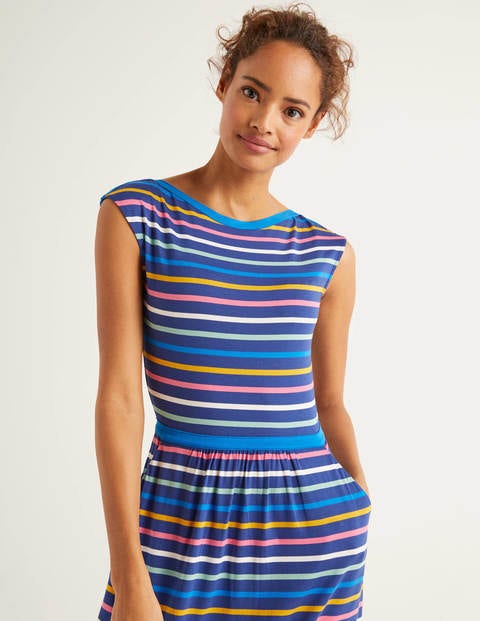 Eleanor Jerseykleid - Edelsteinblau/Sonnengelb, Gestreift Eleanor Jerseykleid - Edelsteinblau/Sonnengelb, Gestreift