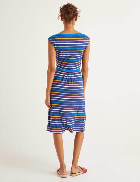 Eleanor Jerseykleid - Edelsteinblau/Sonnengelb, Gestreift Eleanor Jerseykleid - Edelsteinblau/Sonnengelb, Gestreift