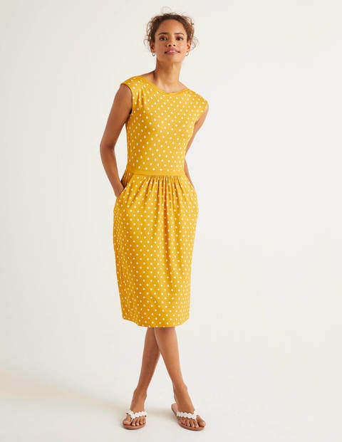 Eleanor Jersey Dress - Tuscan Sun, Linear Brand Spot Eleanor Jersey Dress - Tuscan Sun, Linear Brand Spot