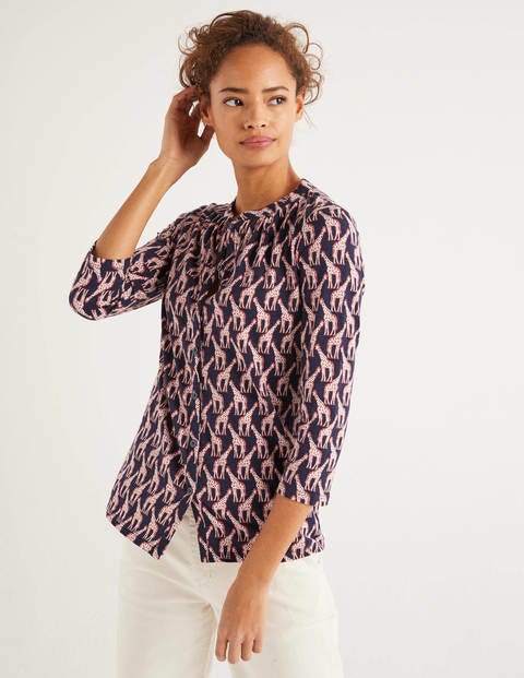Bay Jersey Shirt - Navy, Safari Giraffe Bay Jersey Shirt - Navy, Safari Giraffe