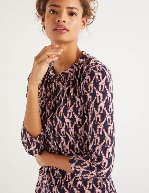 Bay Jersey Shirt - Navy, Safari Giraffe Bay Jersey Shirt - Navy, Safari Giraffe