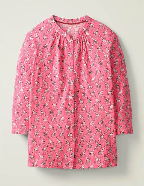 Bay Jersey Shirt - Bright Camelia, Safari Giraffe Bay Jersey Shirt - Bright Camelia, Safari Giraffe
