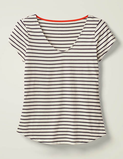 Supersoft Cap Sleeve Tee - Ivory/Navy Supersoft Cap Sleeve Tee - Ivory/Navy
