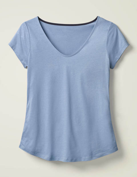 Superweiches T-Shirt Mit Flügelärmeln - Meerblau Superweiches T-Shirt Mit Flügelärmeln - Meerblau