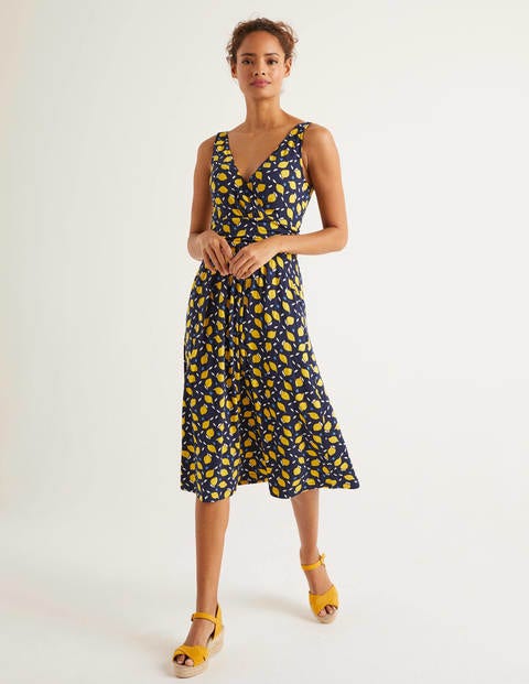 Effie Jersey Dress - Navy, Lemon Fruit Effie Jersey Dress - Navy, Lemon Fruit