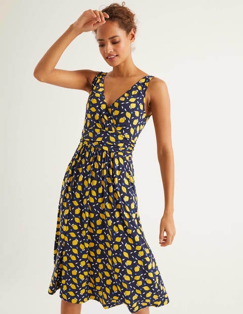 Effie Jersey Dress - Navy, Lemon Fruit Effie Jersey Dress - Navy, Lemon Fruit