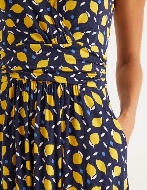 Effie Jersey Dress - Navy, Lemon Fruit Effie Jersey Dress - Navy, Lemon Fruit
