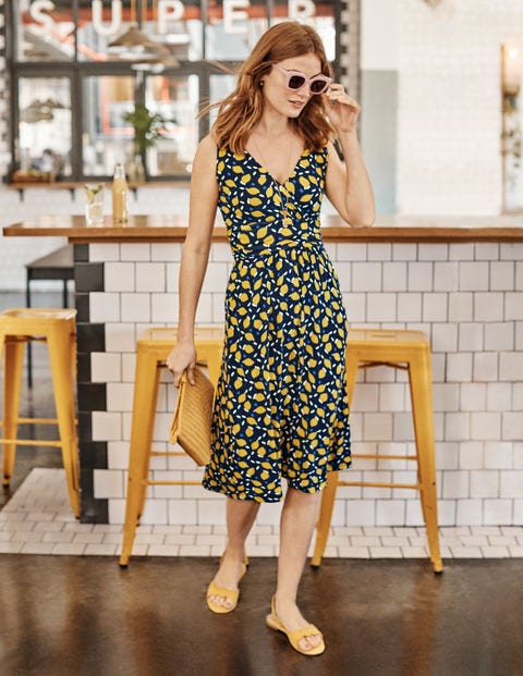 Effie Jersey Dress - Navy, Lemon Fruit Effie Jersey Dress - Navy, Lemon Fruit