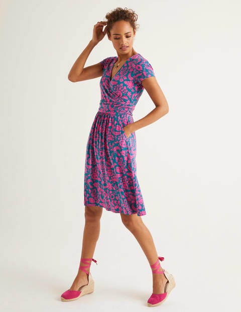Lola Jersey Dress - Vibrant Teal, Tropical Retreat Lola Jersey Dress - Vibrant Teal, Tropical Retreat