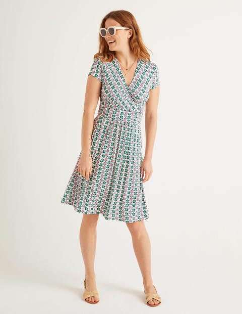 Lola Jersey Dress - Ivory, Plumeria Lola Jersey Dress - Ivory, Plumeria