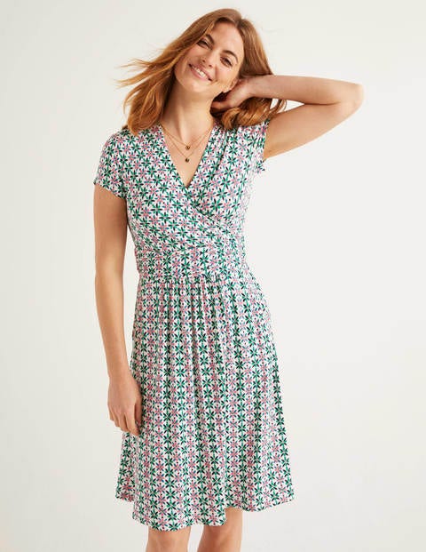 Lola Jersey Dress - Ivory, Plumeria Lola Jersey Dress - Ivory, Plumeria