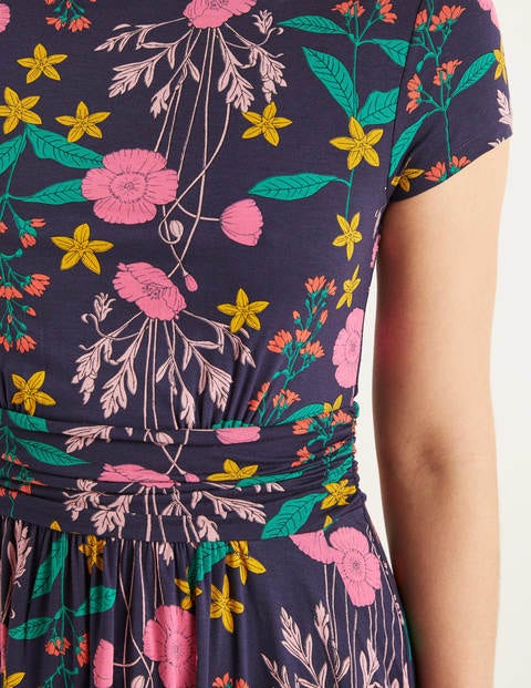 Faye Jersey Midi Dress - Navy, Garden Charm Faye Jersey Midi Dress - Navy, Garden Charm