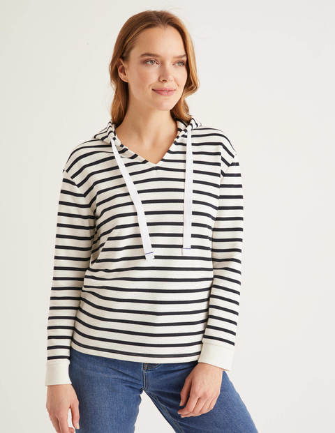 Jersey Lounge Hoodie - Ivory/Navy Jersey Lounge Hoodie - Ivory/Navy