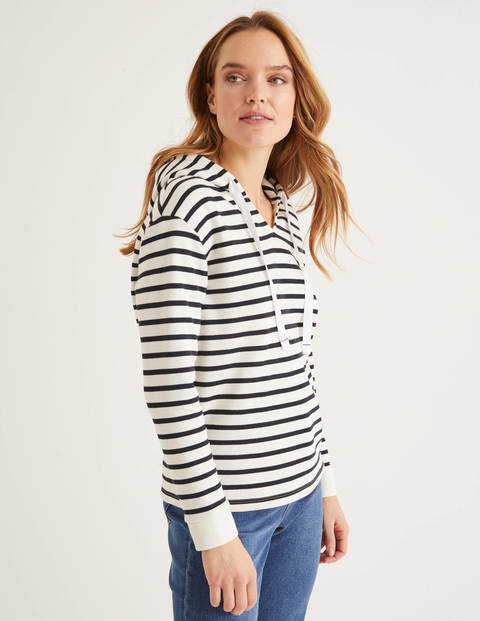 Jersey Lounge Hoodie - Ivory/Navy Jersey Lounge Hoodie - Ivory/Navy