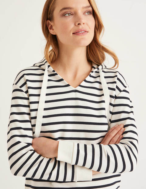 Jersey Lounge Hoodie - Ivory/Navy Jersey Lounge Hoodie - Ivory/Navy