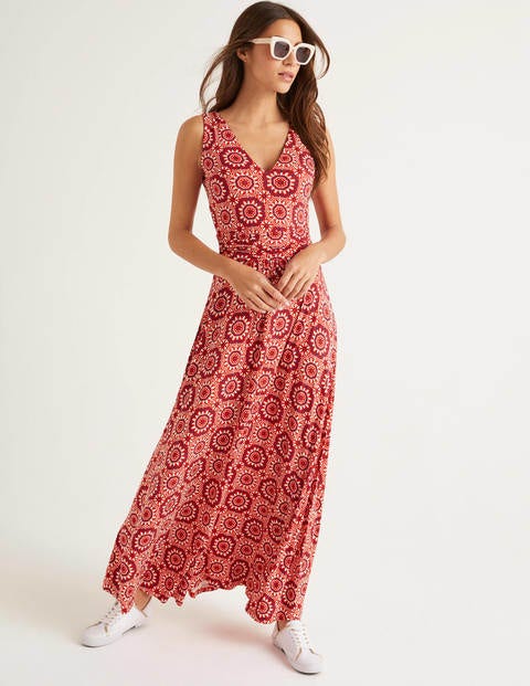 Sienna Jersey Maxi Dress - Post Box Red, Sun Tile Sienna Jersey Maxi Dress - Post Box Red, Sun Tile