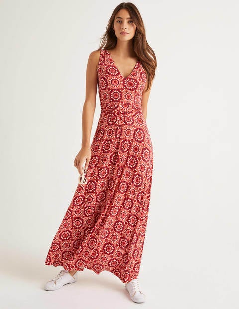 Sienna Jersey Maxi Dress - Post Box Red, Sun Tile Sienna Jersey Maxi Dress - Post Box Red, Sun Tile