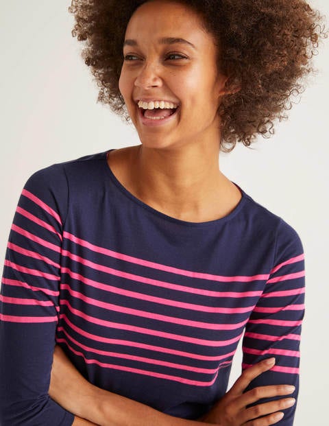 Dolores Jersey Breton - Navy/Festival Pink Dolores Jersey Breton - Navy/Festival Pink