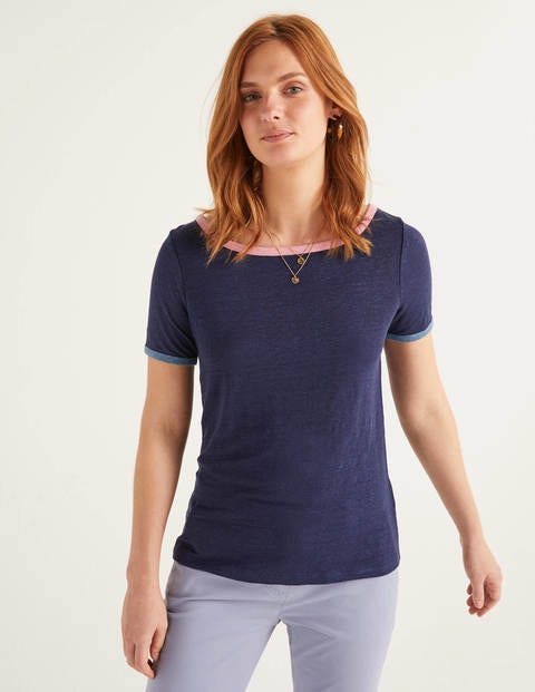 Cornelia Linen Tee - Navy Cornelia Linen Tee - Navy