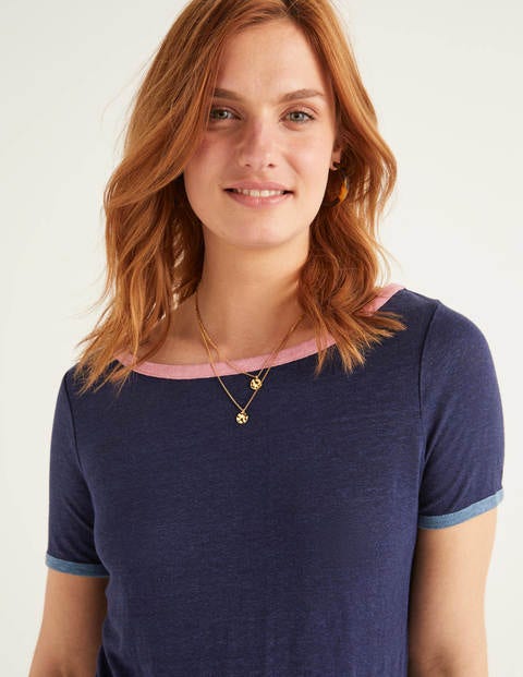 Cornelia Linen Tee - Navy Cornelia Linen Tee - Navy