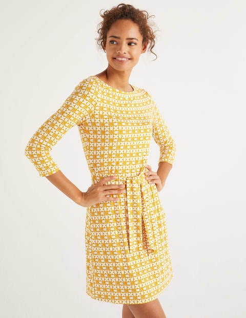 Sylvia Tie Jersey Tunic - Tuscan Sun, Retro Geo Sylvia Tie Jersey Tunic - Tuscan Sun, Retro Geo
