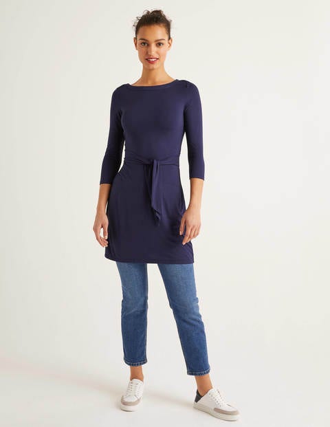 Sylvia Tie Jersey Tunic - Navy Sylvia Tie Jersey Tunic - Navy