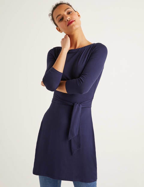 Sylvia Tie Jersey Tunic - Navy Sylvia Tie Jersey Tunic - Navy