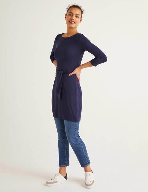 Sylvia Tie Jersey Tunic - Navy Sylvia Tie Jersey Tunic - Navy