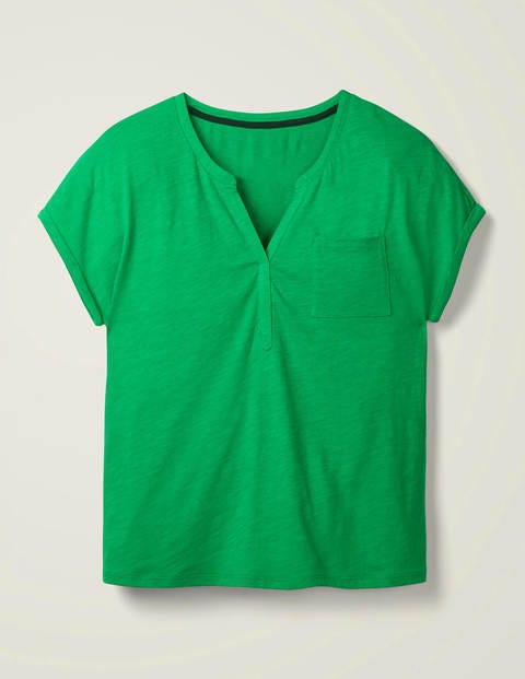 The Cotton Turn Up Cuff Tee - Rich Emerald The Cotton Turn Up Cuff Tee - Rich Emerald