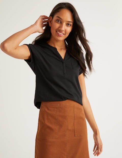 The Cotton Turn Up Cuff Tee - Black The Cotton Turn Up Cuff Tee - Black