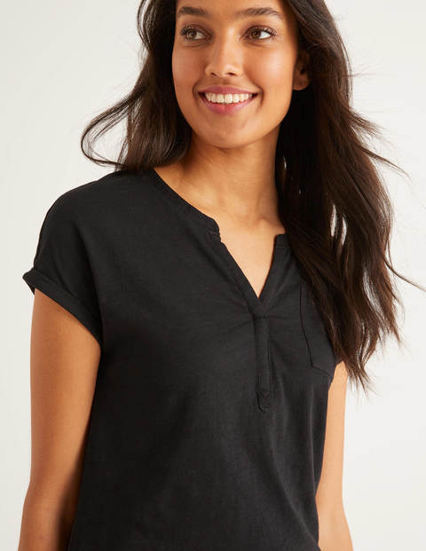 The Cotton Turn Up Cuff Tee - Black The Cotton Turn Up Cuff Tee - Black
