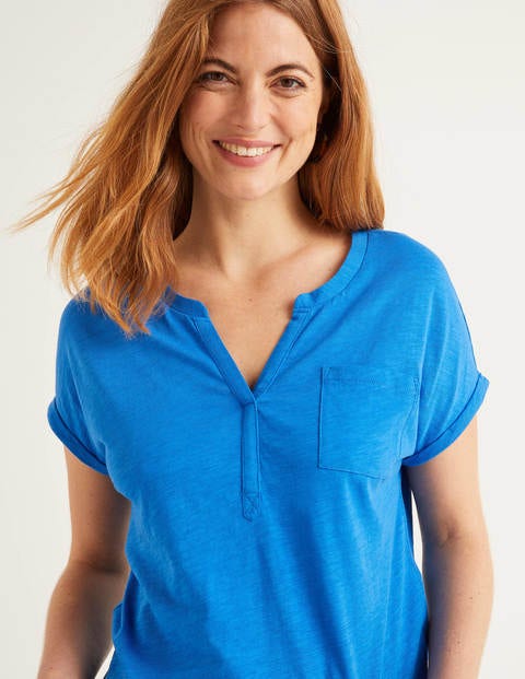 The Cotton Turn Up Cuff Tee - Bold Blue The Cotton Turn Up Cuff Tee - Bold Blue